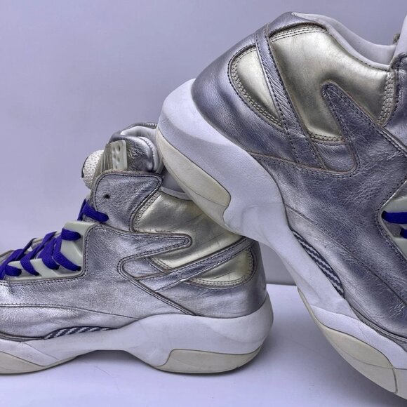 Reebok Shaq Attaq Celebrate Silver Italian Pellegrini Leather Men\'s Size 11.5 main image 7